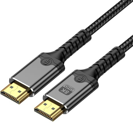 baolongking 8K HDMI till HDMI 2.1 Ultra hög hastighet HD-kabel, flätad nylon4K@480 Hz, 8K@240Hz (1M)