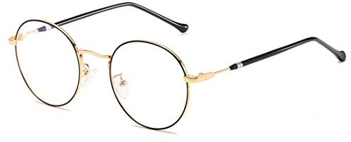 MIGOO Monture Lunettes de Vue Rétro Rondes Lentille Claire Transparent Hommes/Femmes