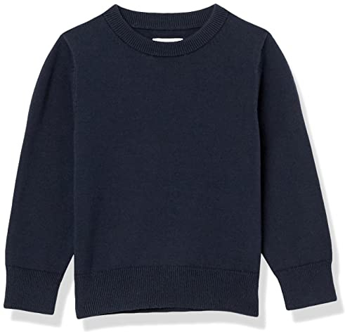 Amazon Essentials Jersey de Uniforme de Algodón con Cuello Redondo Niño, Azul Marino, 4 años