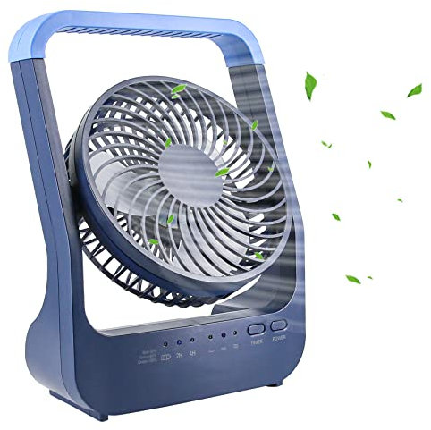 Tischventilator USB 20000mAh Mini Ventilator, Ventilator Klein Leise 3 Geschwindigkeiten 180° drehbar, Lange 200 Stunden Arbeitszeit, USB Desk Fan Einfach zu Tragen für Büro Zuhause und im Freien