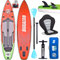 Aufblasbare SUP Board Set Stand Up Paddle Board Premium Surfboard inkl. Kajak Sitz, Kamera Halterung, Dopple Paddel und komplette Zubehör Set, 330x76x15cm, Bis 150kg, Rot