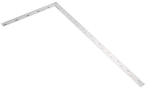 Zimmermannswinkel Edelstahl 500 X 250 Mm Rechtwinkliges 90-Grad-Lineal Stahlrahmen-Quadrat Professionelles Leicht Ablesbares Messwerkzeug 02-Zoll-Linealwinkel-L-Messung (500 mm *