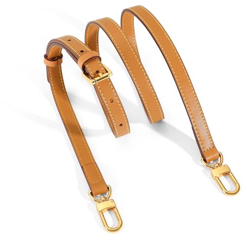 RYYXZXL Vachetta Leather Replacement Adjustable Shoulder Strap for L V Handbag Replacement Bag Strap (width: 0.6in-Apricot Yellow)