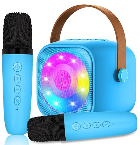 MicQutr Karaoke Maschine mit 2 Drahtlose Mikrofone | Kinderkaraoke für Mädchen 3-12 Jahre | Geburtstag/Weihnachten Geschenk | Für Familienkaraoke Gartenparty| Einfache Bedienung Klare Tonqualität
