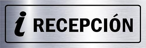 Reception, aluminium effect informational sign SP031 - Self adhesive sticker (150mm x 50mm)