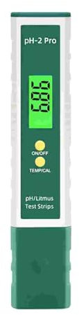 Homcoice pH Messgerät Digital mit Lackmus-Teststreifen Funktion/Temperatur, Multifunktionstester 0,01 hochpräziser pH Tester, IP67 wasserdicht Wasserqualitätstester mit ATC-Funktion, Reset-Funktion