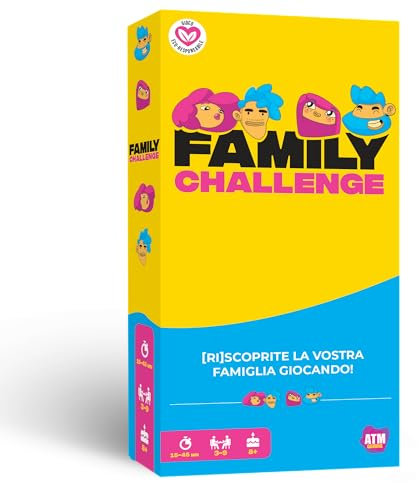 Family Challenge - Giochi di Società per famiglie - Domande divertenti e sfide per bambini e adulti - Gioco da tavolo - Gioco di Carte 8+ Anni - Italiano