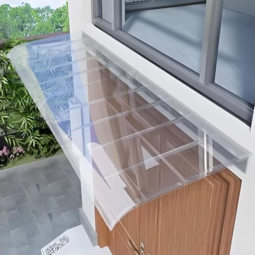 Marquise de porte exterieur,auvent porte d'entree,marquise porte d'entree,auvent,marquise de porte,auvent de terrasse,auvent de porte,store banne,pergola,parasol balcon,balcon,toit abri(Clear,55x120cm