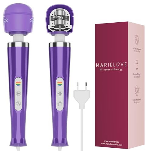 MARIELOVE Magic Wand massaggiatore – Massaggio ad alte prestazioni | 20 livelli | Forte vibrazione e testa flessibile in silicone | ideale per rilassamento muscolare, massaggio collo, schiena e corpo
