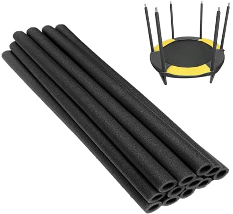 12 fundas de seguridad para trampolín, tubos de espuma anticolisión de 88 cm de grosor negro, ajuste universal para trampolines de niños al aire libre, suministros de fiesta