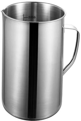 FytStycale Vaso Medidor de Acero Multiusos para Restaurante Bar Fiesta 2000ml con Báscula