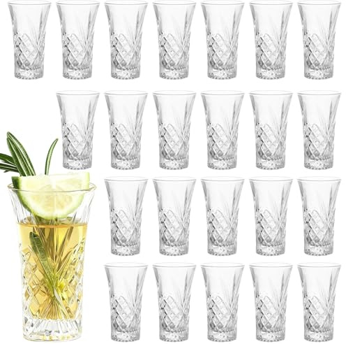 MIVIDE 24 Pack 2oz Shot Glasses, Tequila Glasses, Heavy Base Cordial Glasses, Clear Shot Glass Bulk Set for Whiskey, Tequila, Vodka, Cocktail, Bar