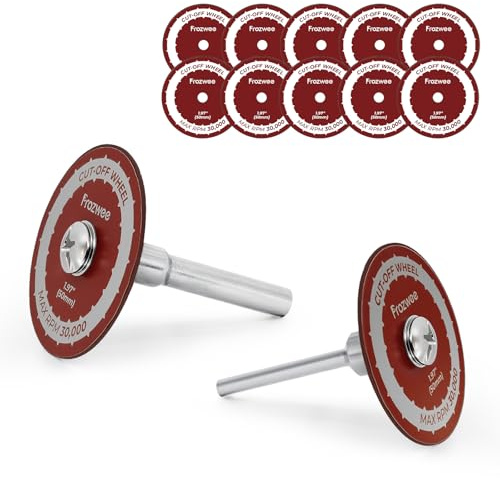 Prozwee 10 Pack 1.97/50mm Cut Off Wheels with 2 Shank(1/4 Mandrel+1/8 Mandrel),Fiberglass Reinforced Rotary Tool Cutting Disc Set