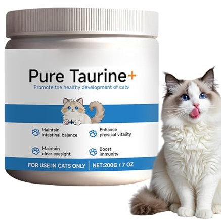 Diuyzoc Integratori per animali domestici, supporto per la mobilità migliorato, 7,5 x 7,5 x 9,1 cm, Ki Tty Supps Taurina, Integratori alimentari secchi per gatti, polvere a dissoluzione rapida, per