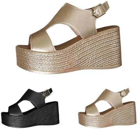 Platåsandaler damer, höga klackar – sandaletter, damer, sommar, eleganta med kilklack, sommarskor, fiskmunspumps, plattform, högklackade, peep-toes, pantoletter, kvällsskor