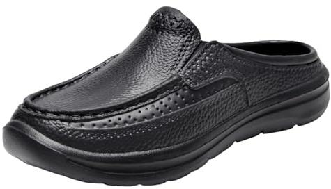 Sandalias para hombre nuevo patrón color sólido verano casual medio arrastre parte inferior plana, cómodo, antideslizante, zapatos casuales transpirables y ligeros