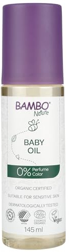 Bambo Nature Baby Bath Oil, Newborn Essentials, Eco-Labelled Bath Oil For Kids, Treat Cradle Cap, Natural, Organic & Vegan Children’s Bath Oil, For Sensitive Skin, Sustainable & Safe Bath Oil 145ml