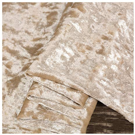 Krossat Sammetstyg I Meter 160cm 62 '' Brett 4-vägs Stretch Velourmaterial För Kläddräkter, Sy DIY-hantverk, Heminredning(Color:beige)