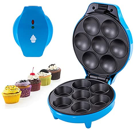 Cupcake Maker Electric Cake Machine, Make 7 Cupcakes, Nonstick Plates, Baking Pan for Fun Baking, Breakfast, Kitchen