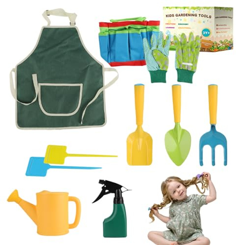 Ensemble de Jardinage pour Enfants Outils de Jardin 20pcs / Set Mini Ergonomique pour Les Tout-Petits Jardinage Ensemble Portable Vibrant Coin Rond