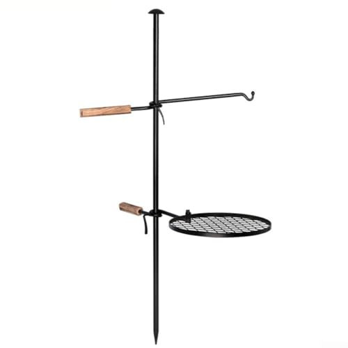 Hasaller Swivel Campfire Grill Heavy Duty Steel Grate,Outdoor Camping Portable Barbecue Grill