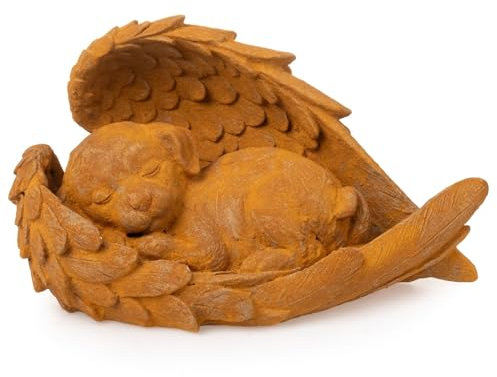 Novaliv Décoration funéraire pour chien - Couleur rouille - 22 x 13 x 13 cm - Résistante aux intempéries - Pour cimetière - Décoration funéraire - Croix pour tombe - Pierre commémorative - Décoration