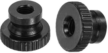 sourcing map Dadi zigrinati a pollice, 20 pezzi, M4 x 0,7 mm, pomelli rotondi in ferro, per parti di stampante 3D, nero