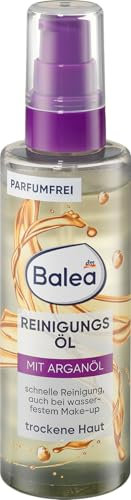 Balea Reinigungsöl, 100 ml Flasche - Reinigt sanft Gesicht, Augen und Lippen - Parfümfrei und mit Arganöl