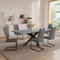 jiexi Essgruppen Für 4-6 Personen, Esstisch Ausziehbar, Moderner Grauer MDF-Holztisch, Geeignet Für Wohnzimmer, Küche, Versammlungen Mit Vielen Personen(130-170cm Tisch + 6 graue Stühle)