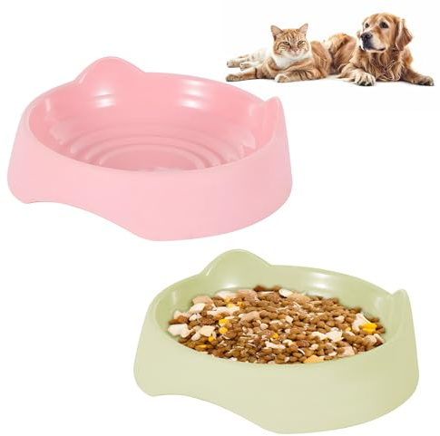 Qixuer Set di 2 ciotole per gatti – Ciotola multiuso per cani – cibo ciotola acqua doppio set per pulcini adulti gatti cani di piccola taglia