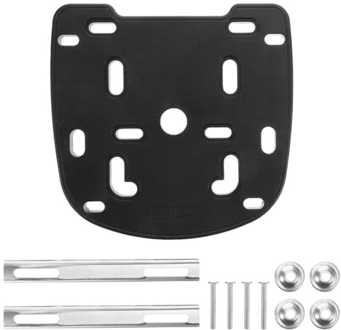 POPETPOP Universal Motorcycle Bottom Plate Accessories with Thickened Base Fixed Screw Mount and Anti-Shake Strip for Rear Luggage Carrier Stability