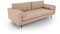 Sofa 3-Sitzer SENTO - 225x84x100 cm modernes Wohnzimmer Sofa mit tiefem Sitz, dekorativen Kissen, Holzbeinen - Samt Beige