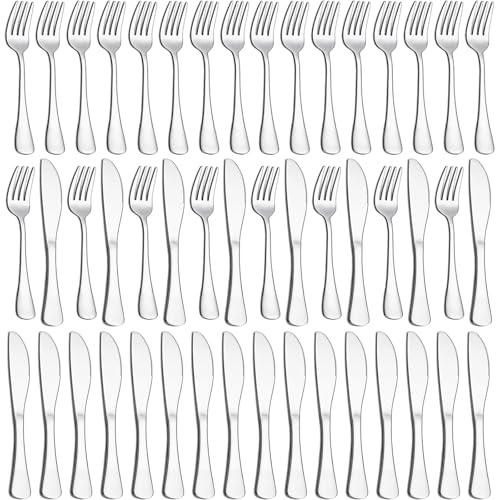 Service de Couteaux et Fourchettes 36 Pièces pour 18 Personnes - PionStar Set de Couverts Inoxydable - 18 Fourchettes et 18 Couteaux de Table - Lave-vaisselle & Poli Brillant