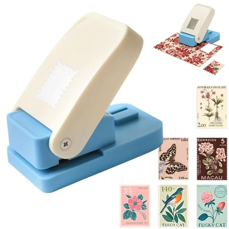 BTIUGYI frimärksstansare, rektangulär brevstansare, motivstansare frimärke, stämpelstansare för papperspyssel, scrapbooking, handgjorda pappersstansare, korttillverkning