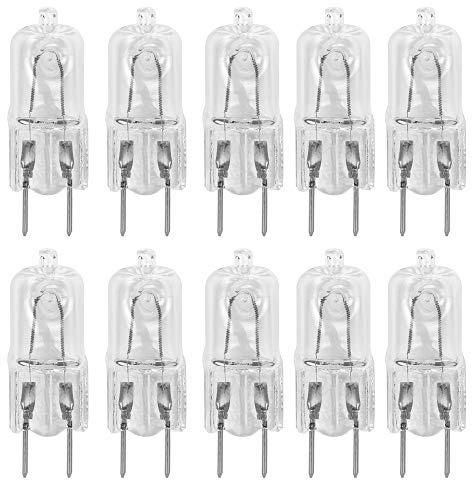 10 Pack-G8 25W 120V Halogen Specialty Lighting Light Bulbs JCD Type 25 Watt T4 G8 Puck Lamp 120 Volt Microwave Oven Stove Top Kitchen Appliance Replacement Lighting Bi Pin Clear Lens