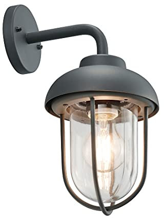 Trio Leuchten Außen Wandleuchte Duero 202760142, Aluminium Druckguss anthrazit, Glas klar, exkl. 1x E27