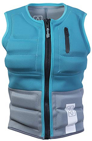 Womens Neoprene Wakesurf Comp Vest - Designed Exclusively for Wake Surfing, but Great for All Other Watersports Activities! (Aqua, Medium)