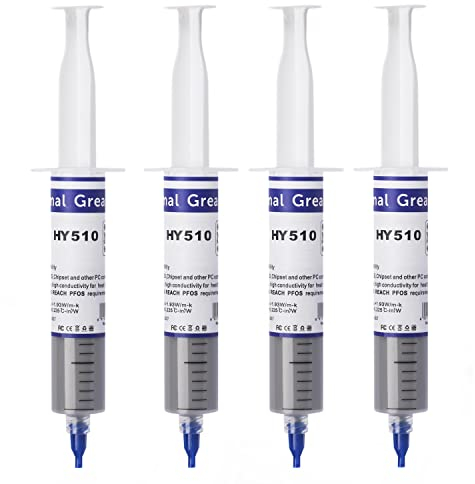 HY510-100g(4*25g) Grigio > 1,93 W/m-K, Pasta termica a base di carbonio, alta conducibilità termica, Adatto per computer PC/laptop/piccoli elettrodomestici/luci a LED/scaldacqua solari, ecc.