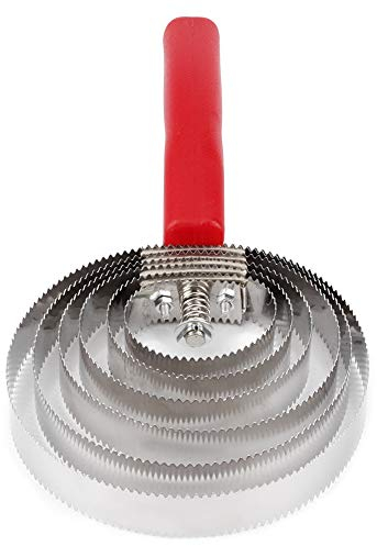 Pferdeschaber, Edelstahl Juckreizbürste 6 Ringe Currykamm Pferdebürste Doppelseitiger Striegel Spiralstriegel Metallstriegel Mit ABS Handgriff Für Pferde Rinder Schafe Hunde Andere Tiere Vieh Juckreiz