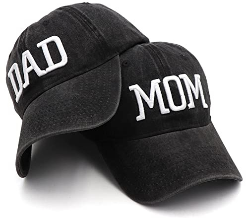 Hiwelove mamma och pappa hattar fars dag mamma pappa gåvor hatt broderad justerbar baseballkeps gåva för par föräldrar