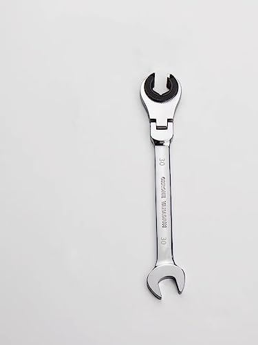 FLZOSPER Metric Fix Tubing Wrench，Flex-Head Gear Wrench, Ratcheting Fix Combination Wrench Spanner (30mm)