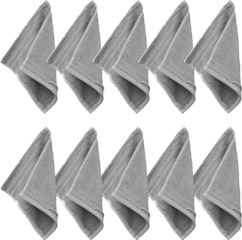 Erwin Müller Seiftuch Heidelberg 10er- Pack, 100% Baumwolle hellgrau Größe 30x30 cm - weiche Qualität, saugstark und strapazierfähig - praktisch durch Schlaufe