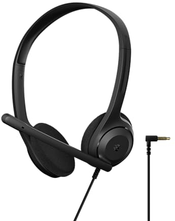 EPOS C1 Vielseitiges Business- Headset mit Mikrofon, Universellem 3,5-mm-Klinkenstecker, Breite Gerätekompatibilität - kopfhörer mit Kabel, mikrofon PC, Rauschunterdrückendes Mikrofon, on Ear