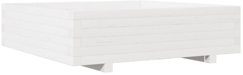 vidaXL Fioriera da Giardino Bianca 90x90x26,5cm Legno Massello di Pino, fioriera, fioriera da Patio, fioriera per Erbe, fioriera da Esterno, fioriera