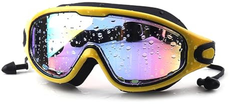 Mabta Schwimmbrille mit großem Rahmen, beschlagfrei, flach, leicht, Schwimmmaske, Schnorcheln, Taucherbrille für Wassersport, Damen und Herren