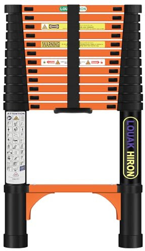 Escalera telescópica Extensible de 3,8 m Escalera Plegable Antideslizante Multiusos para el hogar