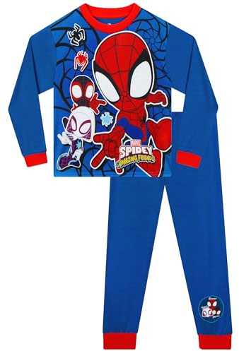 Marvel Spidey And His Amazing Friends Pyjamas | Boys’ Pyjama Sets | Spiderman PJs | Official Spiderman Merchandise | Blue 3-4 Years