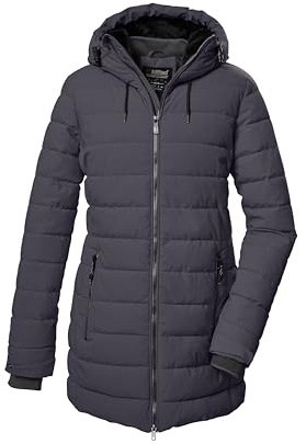 killtec dam quiltad parka/parkas med huva KOW 55 WMN QLTD PRK, metall, 38, 41809-000