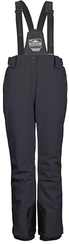 killtec Femme Pantalon de Ski/Fonctionnel avec Bretelles Amovibles, Protection des Bords et Jupe Pare-Neige KSW 249 WMN Ski PNTS_ERIELLE, Schwarz Blau, 40, 43428-000