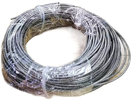 Cable de Acero Inoxidable 304 de 50 Metros, 2 mm/3 mm, 7 x 7, con Revestimiento de PVC, más Suave.